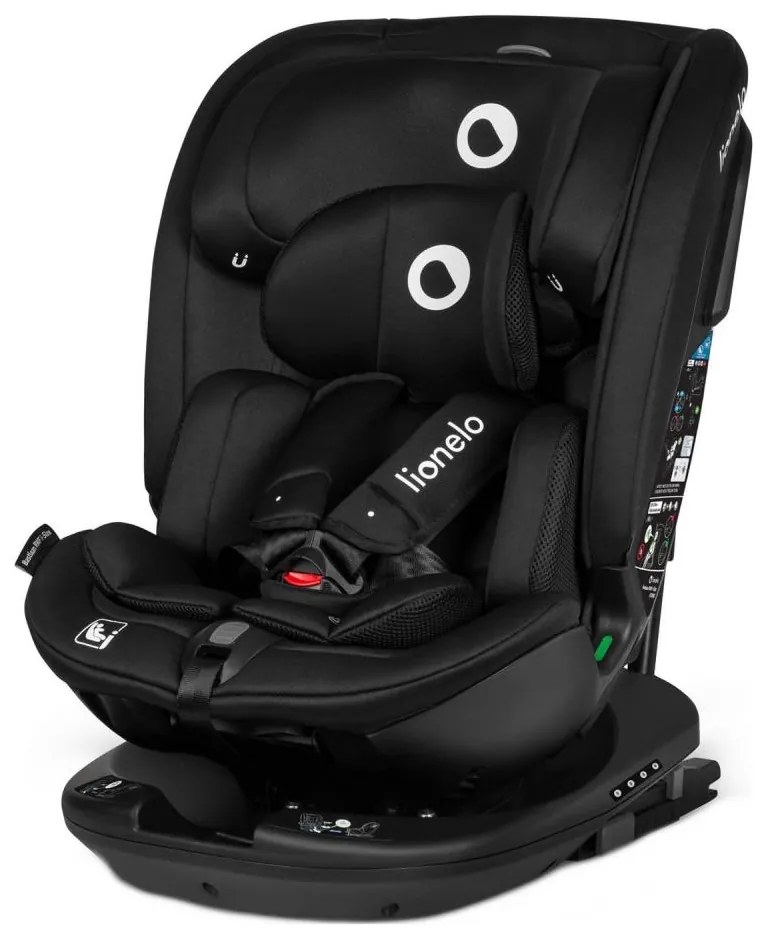 Lionelo - Forgatható autósülés alappal BASTIAAN i-Size 40-150 cm fekete karbon