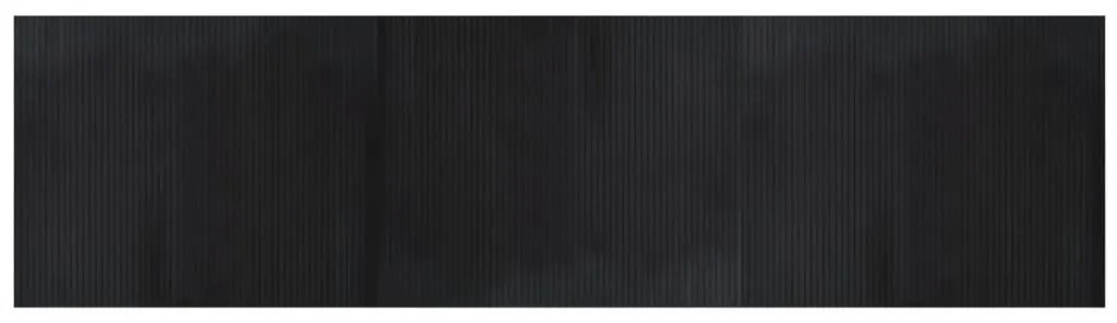 négyszögletű fekete bambusz szőnyeg 80 x 300 cm