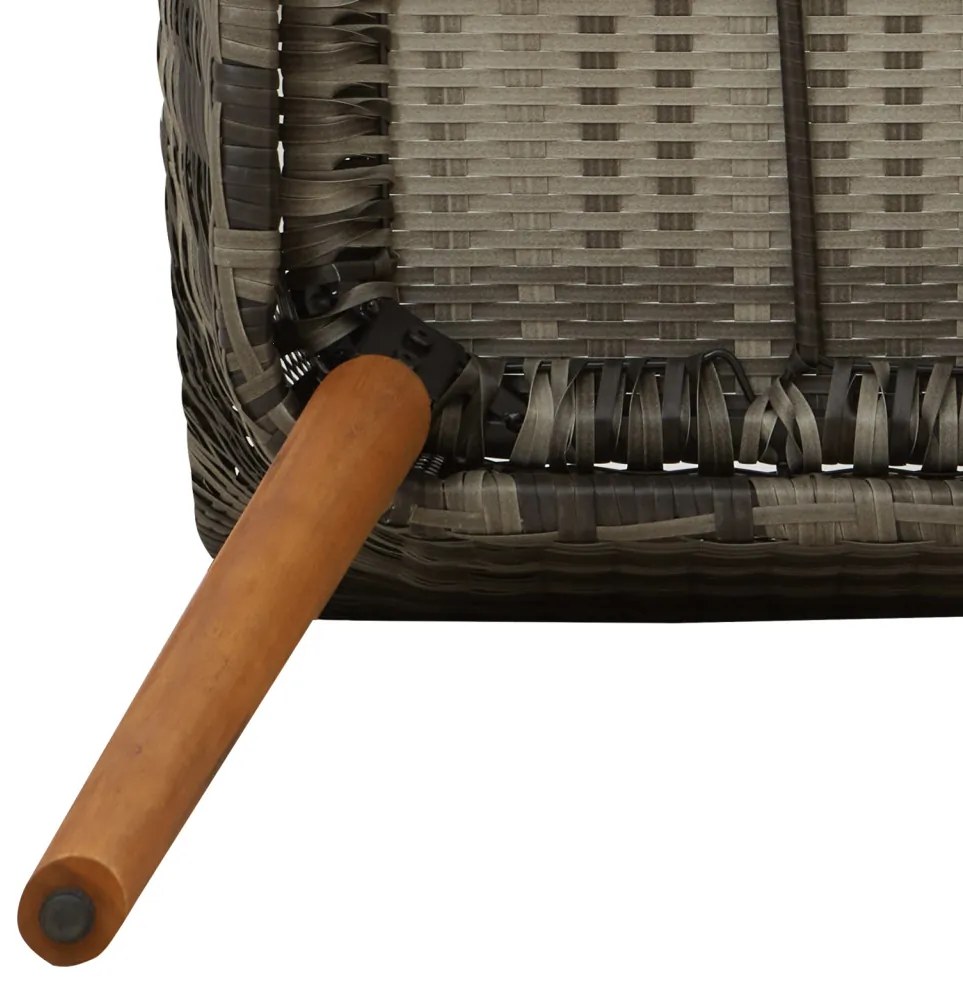 3 darabos Kerti Étkező Szett Szürke Poli Rattan