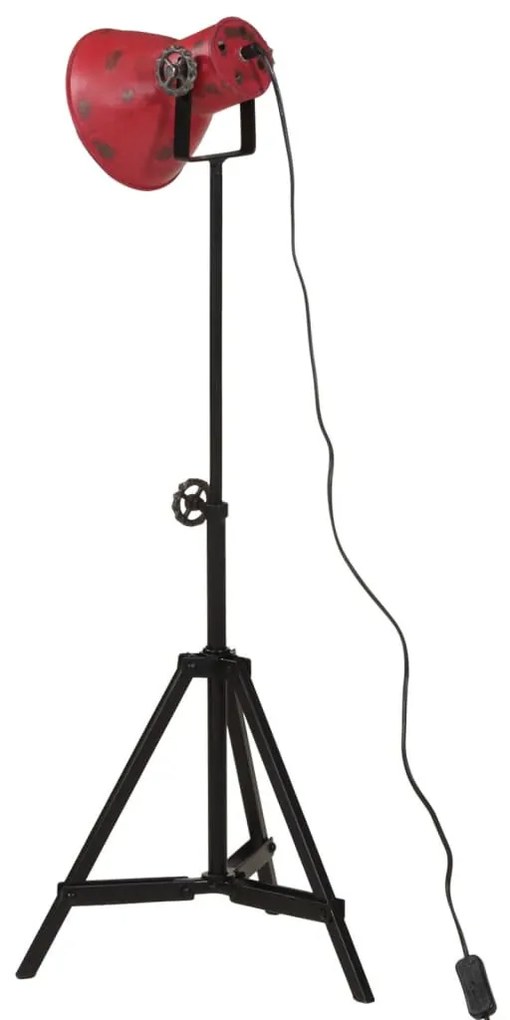 kopott piros állólámpa 25 W 35x35x65/95 cm E27