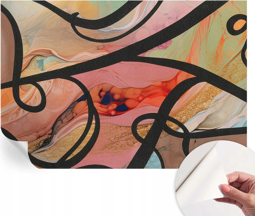 Öntapadós Dekoratív Fotótapéta Hálószobába Színes mozgás 152x104 cm