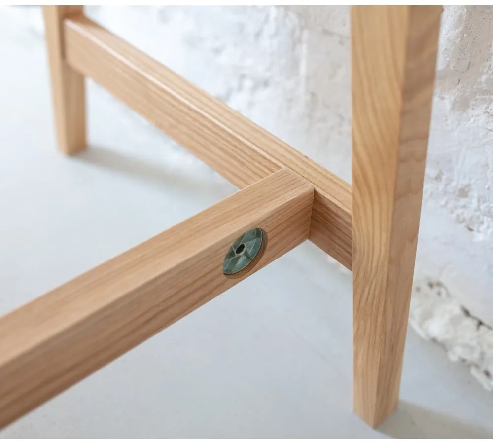 Luka fehér íróasztal kőrisfa lábakkal, hossz 65 cm - Ragaba