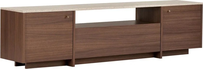 Alvar TV-állvány, travertin-milánói dió, 180 cm