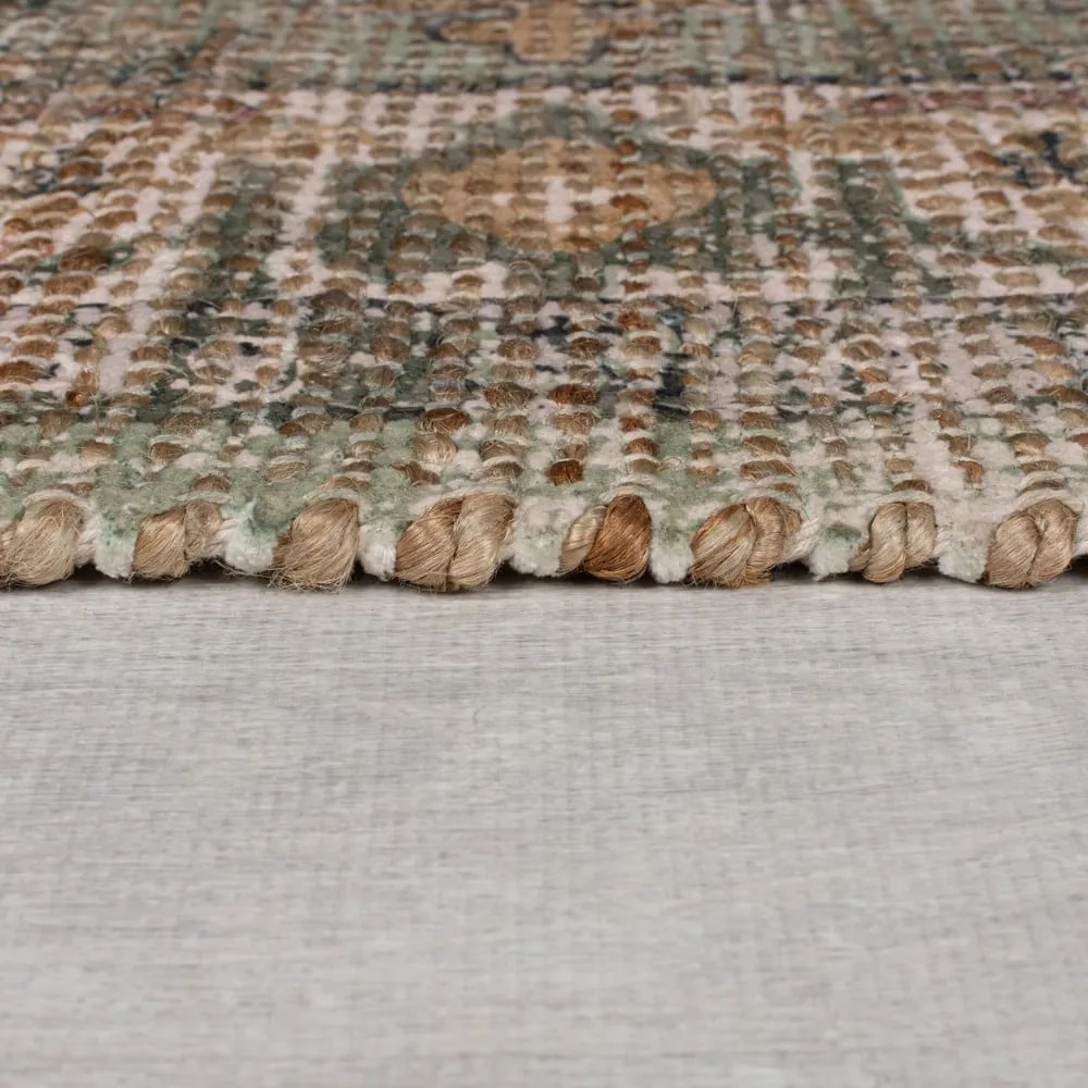 Khaki kézi szövésű jutakeverék futószőnyeg 60x230 cm Selena Jute Traditional – Flair Rugs