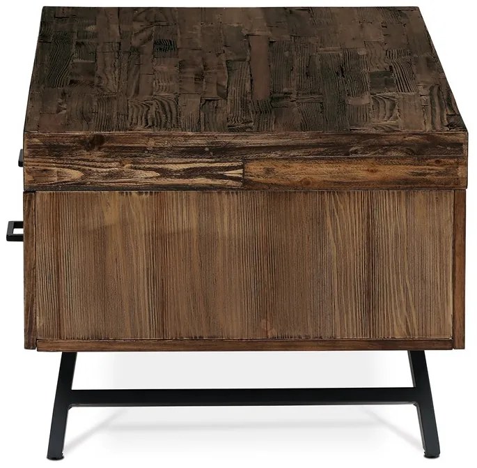 Dohányzóasztal 120 × 60 × 48 cm, tömörfa, öregfa AHG-536 PINE