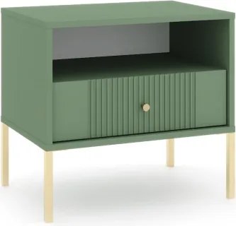 Éjjeliszekrény smoke green színben arany fogantyúkkal – ISEO IS06