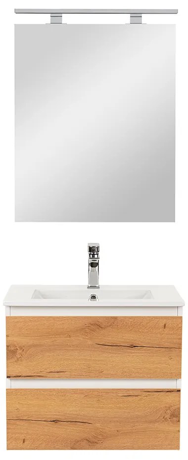 Vario Forte 60 komplett fürdőszoba bútor fehér-tölgy