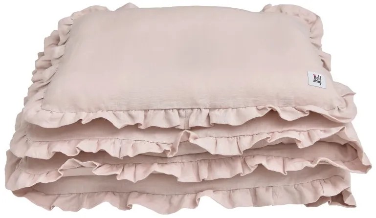 Len ágyneműhuzat babaágyhoz DUSTY PINK, méret M