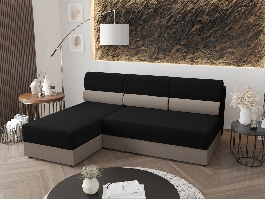 Sarok ülőgarnitúra Radiant L1 (fekete + szürke) (B). 1062203