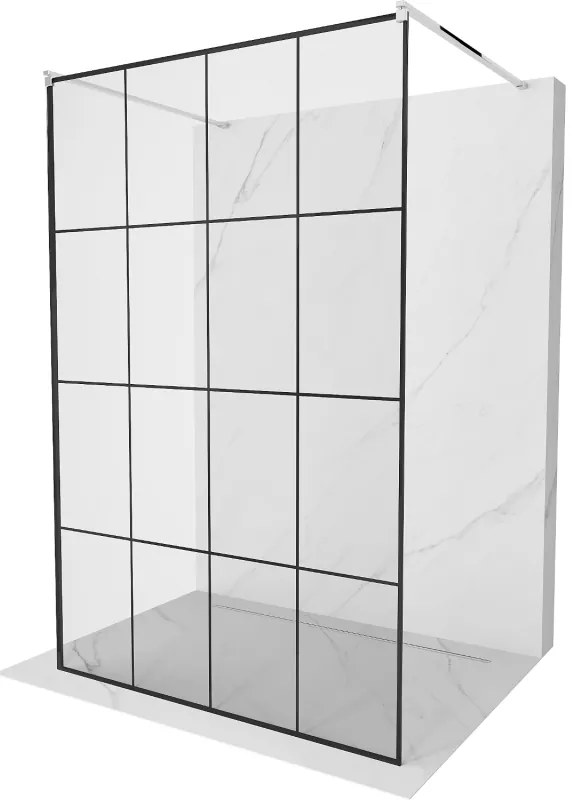 Mexen, Mexen Kioto zuhanykabin fala 160 x 200 cm, átlátszó/fekete minta 8 mm, króm - 800-160-002-01-77