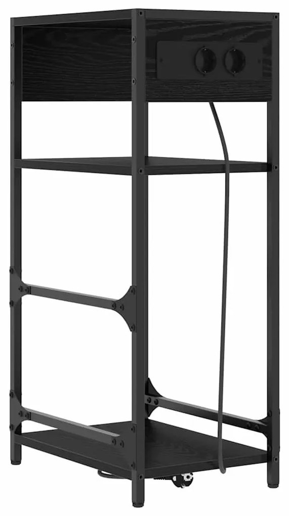 Éjjeliszekrény fiókkal Musta tammi 40 x 27 x 76 cm Faanyag