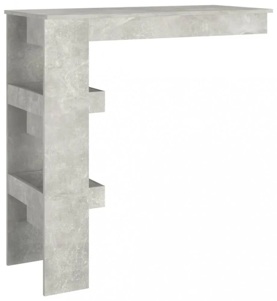 betonszürke fatermék fali bárasztal 102 x 45 x 103,5 cm