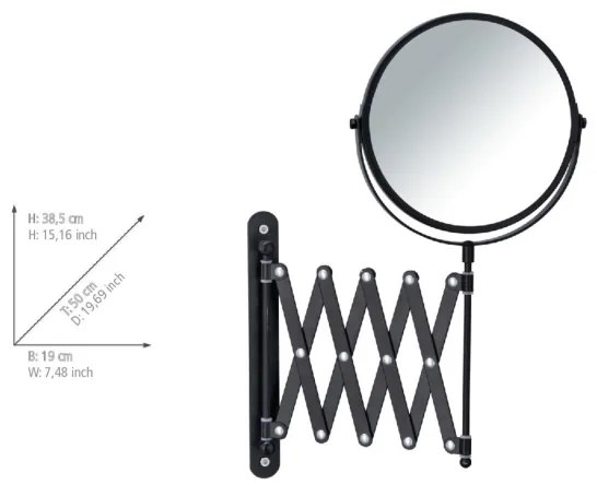 WENKO 24100100 - Tükör EXKLUZÍV 219x373,9 cm fekete