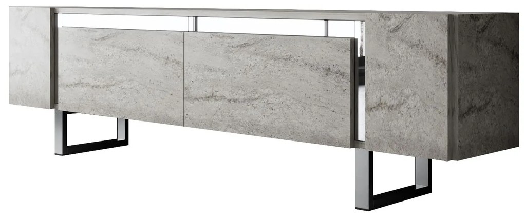TV szekrény Yildiz - Travertine, Silver