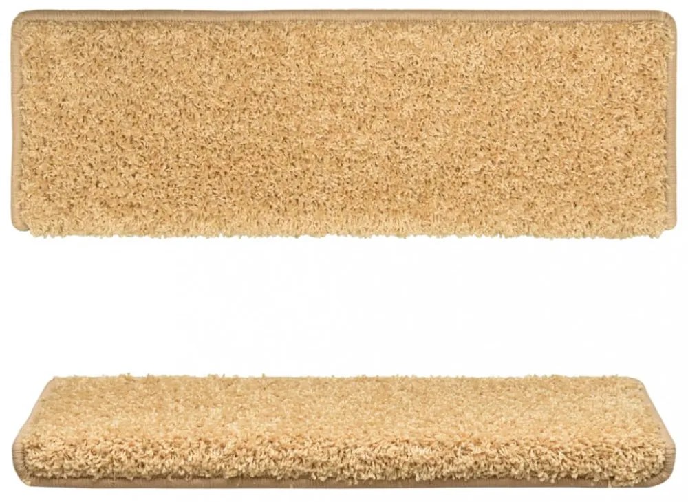 15 db bézs lépcsőszőnyeg 65x21x4 cm