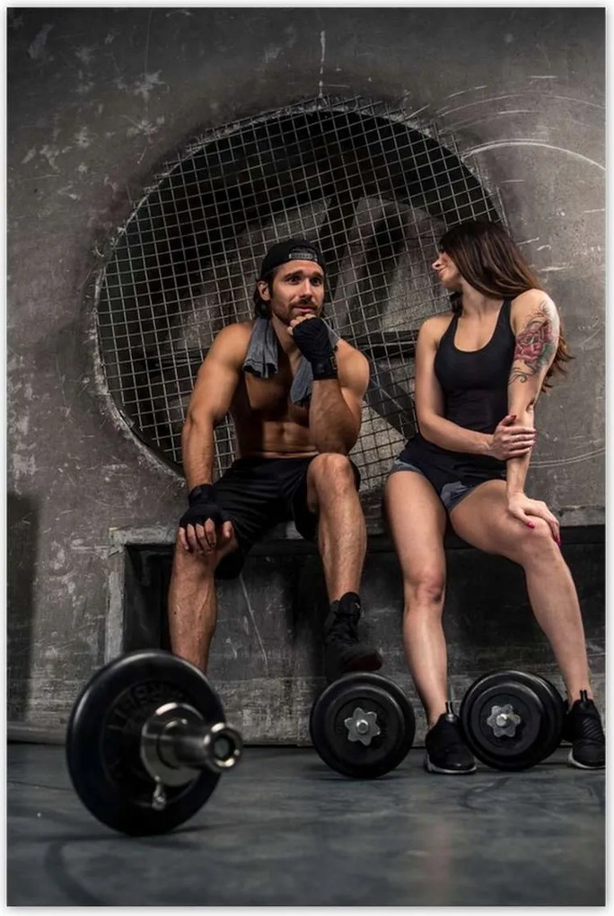 Poszterek 80x120 Szerelmes pár az edzőteremben