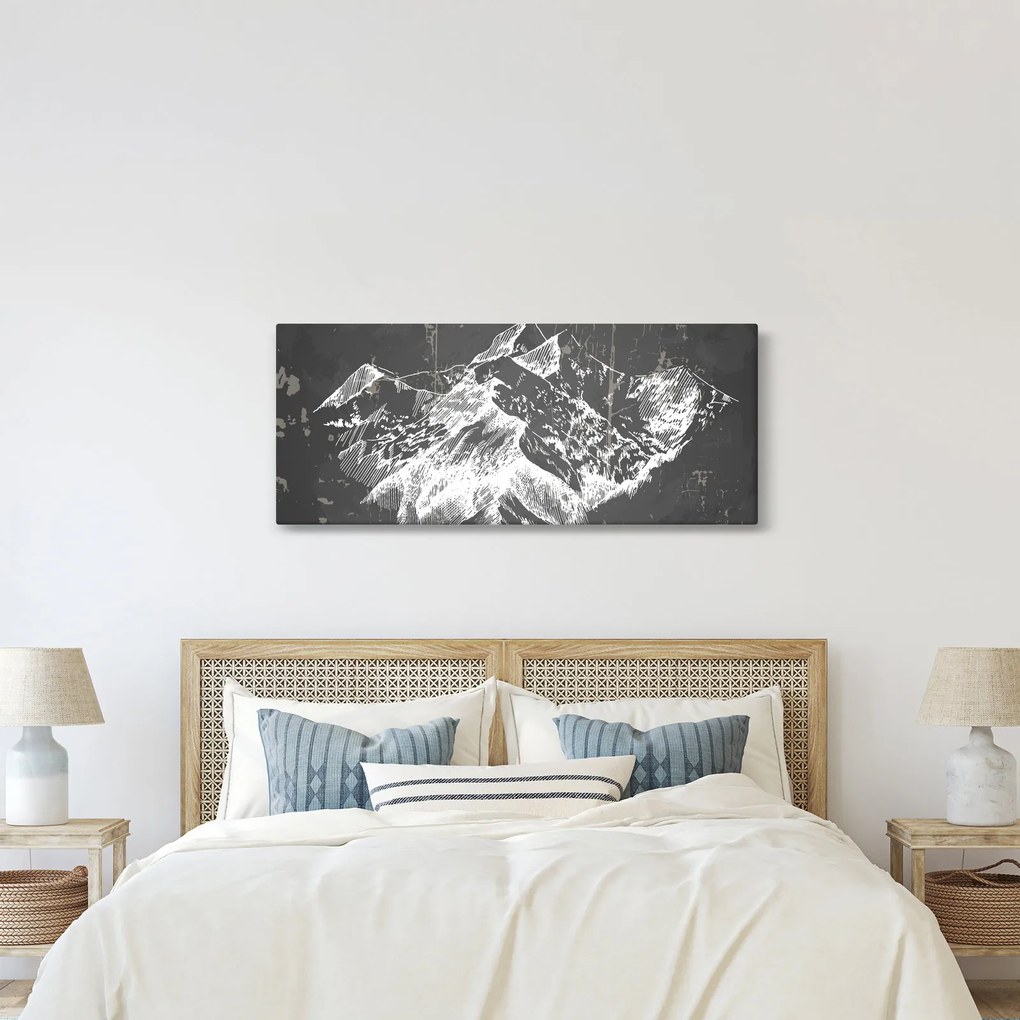 Kép - Hegyek illusztrációja (120x50 cm)