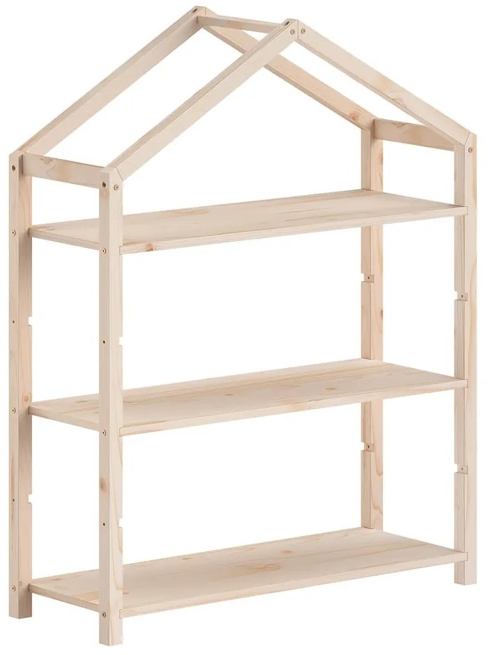 Natúr színű borovi fenyő gyerek könyvespolc 111x141x40 cm Dallas – Vipack