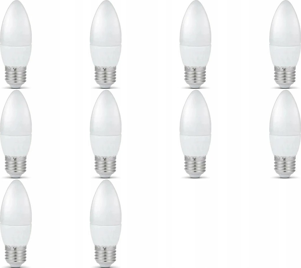 Led izzó Gyertya 5W Nagy Menetes E27 Szín Fehér Meleg 3000K 500lm 10db