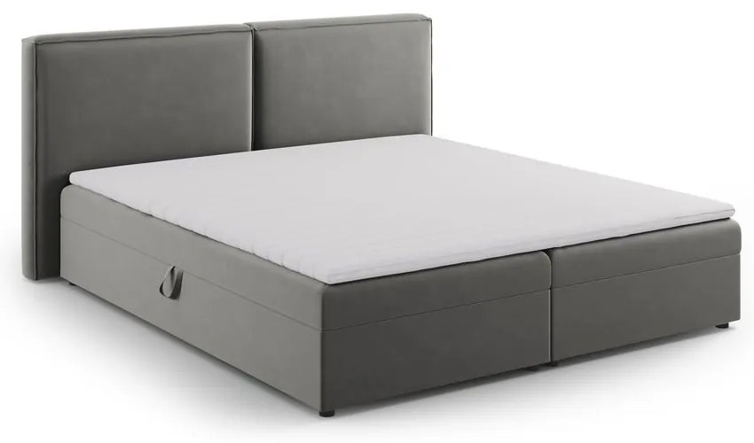 Szürke ágyneműtartós boxspring ágy 160x200 cm Arendal – Cosmopolitan Design