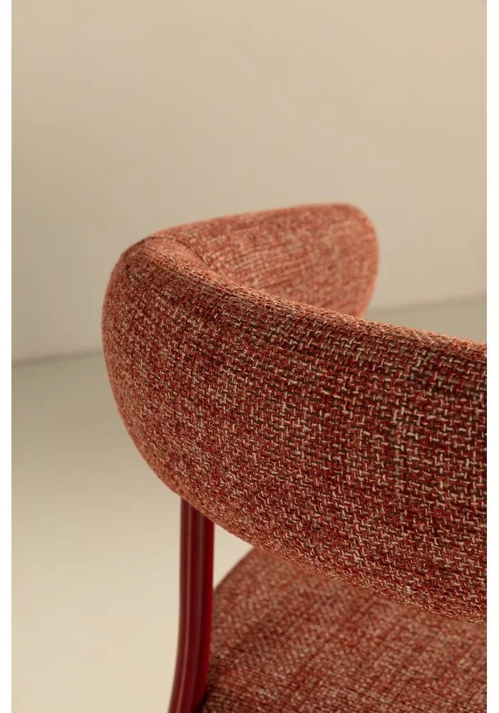 Terrakotta színű kárpitozott karfás étkezőfotel szett 2 db-os Yuri – MOME