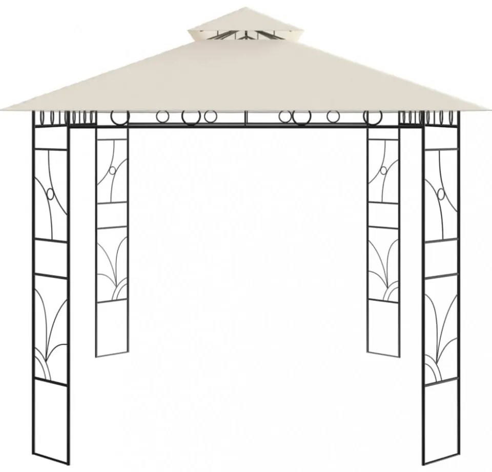 krémszínű pavilon 4 x 3 x 2,7 m 160 g/m²