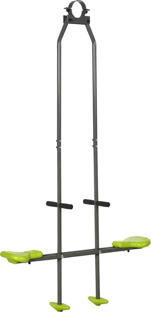 Outsunny Arccal Szemben Hintaállvány Gyerekeknek Acélból és Műanyagból - 3-6 éves zöld | Aosom