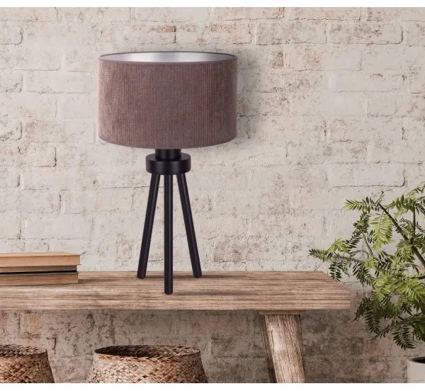 Duolla - Asztali lámpa LYON 1xE27/15W/230V átm. 30 cm barna