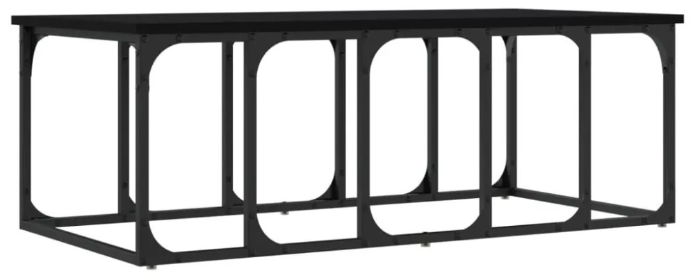 fekete szerelt fa dohányzóasztal 100 x 50 x 35,5 cm