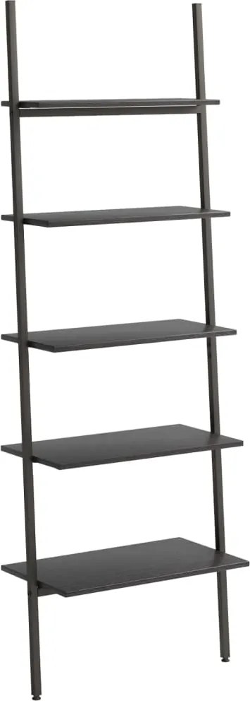 vidaXL 5 szintes fekete létrapolc 64 x 34 x 185,5 cm