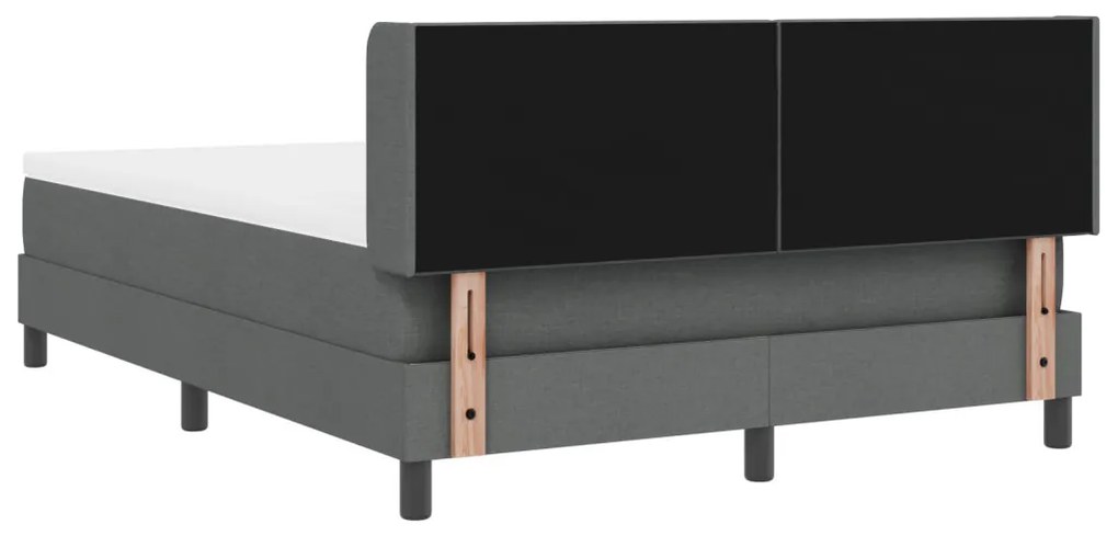 Boxspring Ágy Matrac, Sötétszürke, 140x200 cm, Szövet