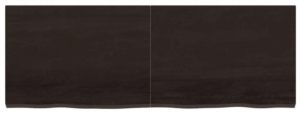 sötétbarna kezelt tömör tölgyfa fali polc 140 x 50 x (2-4) cm