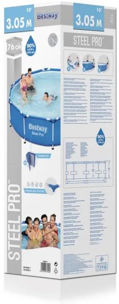 Bestway Steel Pro medence, 56677, tartozékok nélkül, 3,05 x 0,76 m
