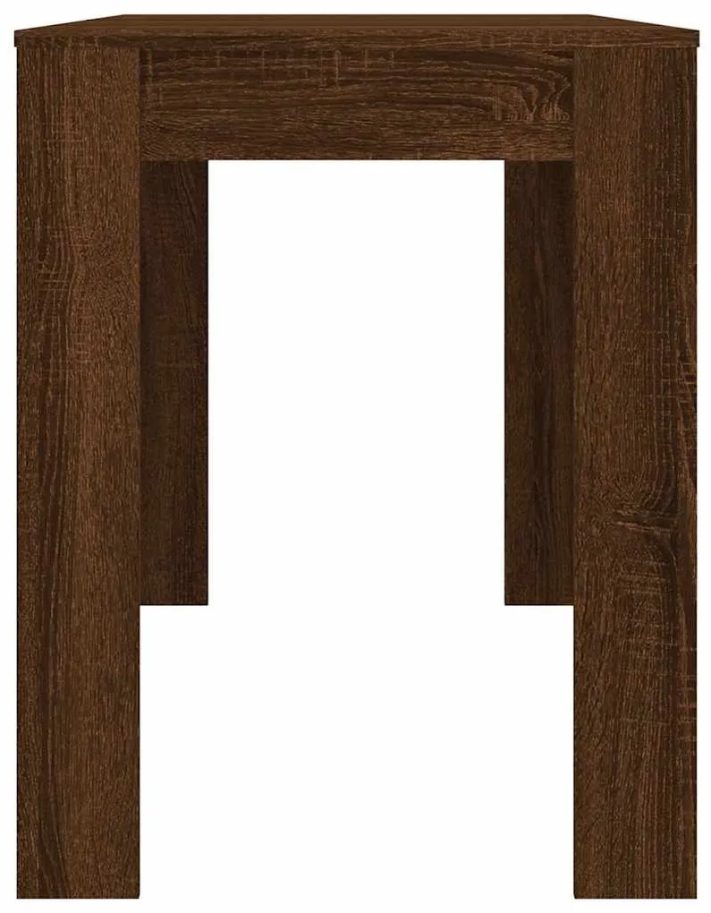 Barna tölgy színű szerelt fa étkezőasztal 120 x 60 x 75 cm