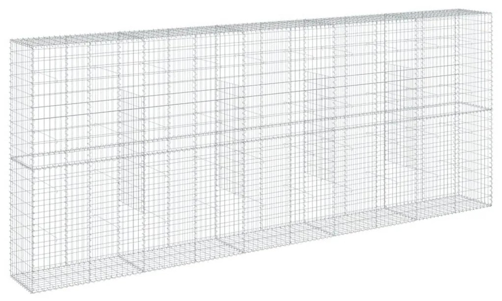 horganyzott vas gabion kosár fedéllel 500 x 50 x 200 cm