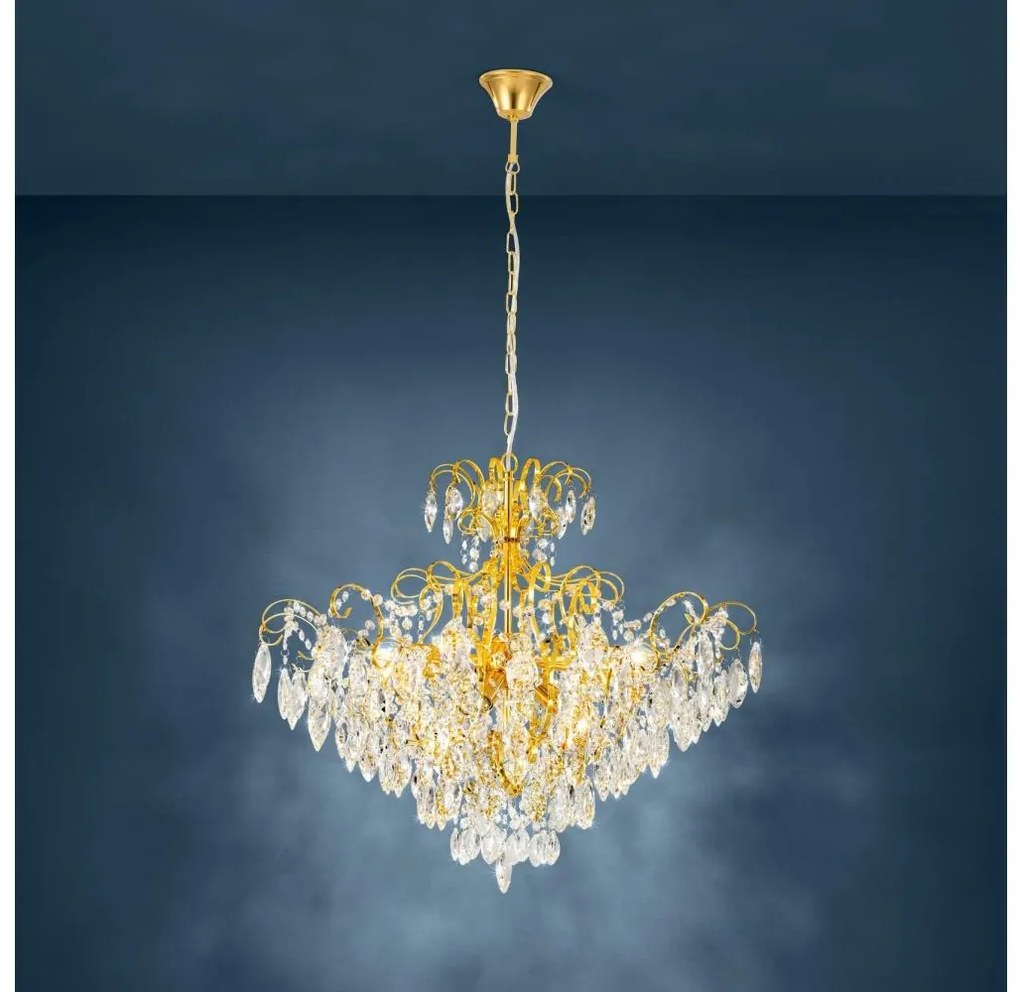 Eglo 39606 - Csillár láncon FENOULLET 9xE14/25W/230V arany