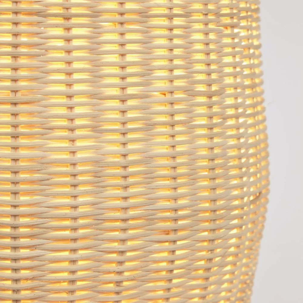 Natúr színű rattan állólámpa rattan búrával (magasság 120 cm) Kamaria – Kave Home