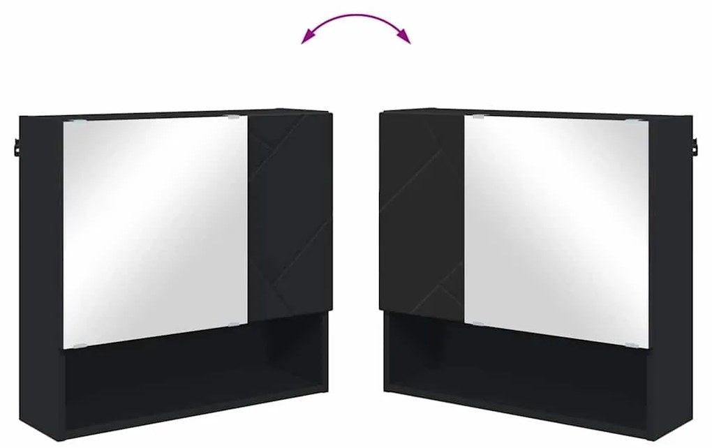 Fürdőszoba bútor szett 2 pcs Fekete 61 x 35 x 64 cm Faanyag