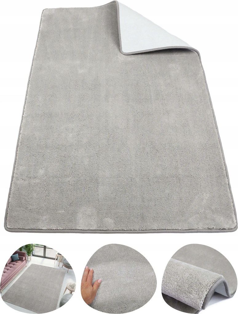 Vastag Sűrű Szőnyeg Hálószoba Nappaliba Szürke Elegancia 200X300 cm Harmony Lux