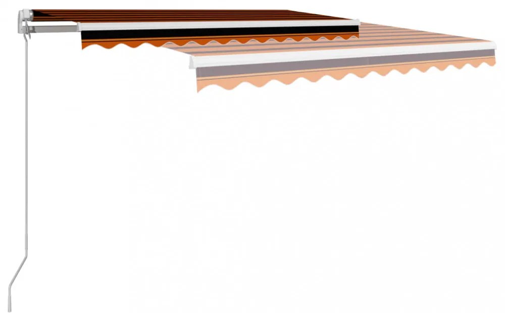 narancssárga és barna kézzel kihúzható napellenző 300 x 250 cm