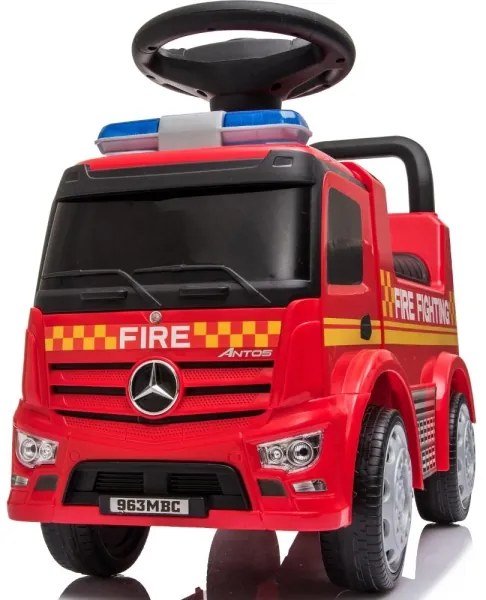 Push autó Mercedes Tűzoltóautó 2xAA piros