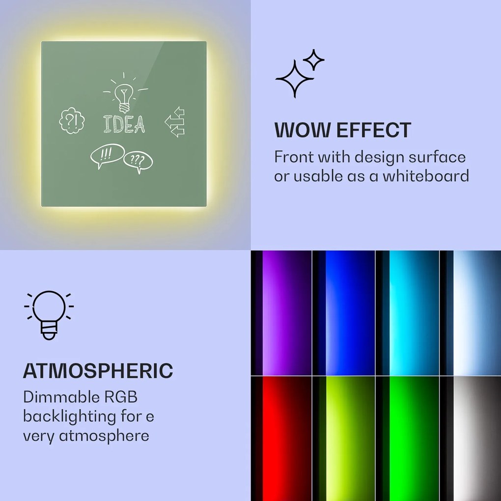 Klarstein Mojave 500 smart, infravörös hősugárzó 2 az 1-ben, konvektor, 60 x 60 cm, 500 W, RGB világítás