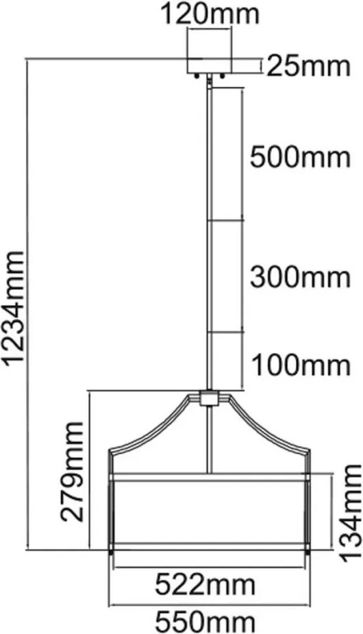 ORLOR84146 STANZA Ernyős Függesztett Lámpa Fehér, Fekete, Arany E27 IP20