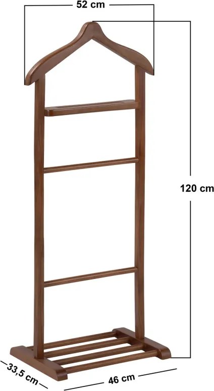 Beta ruhaállvány, dió, 46 cm