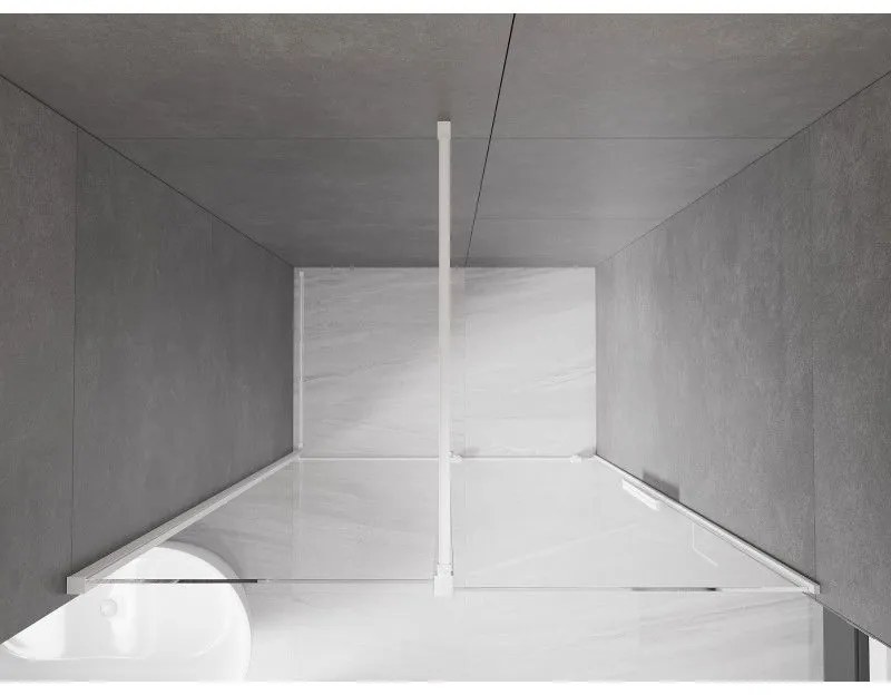 Mexen Velar, nyitható tolóajtó 160x200 cm, 8 mm átlátszó üveg, fehér profil, 871-160-000-01-20