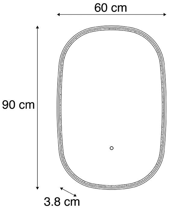 Fürdőszobai tükör rézszínű LED-del, 3 fokozatban dimmelhető, érintőgombos, ovális - Miral