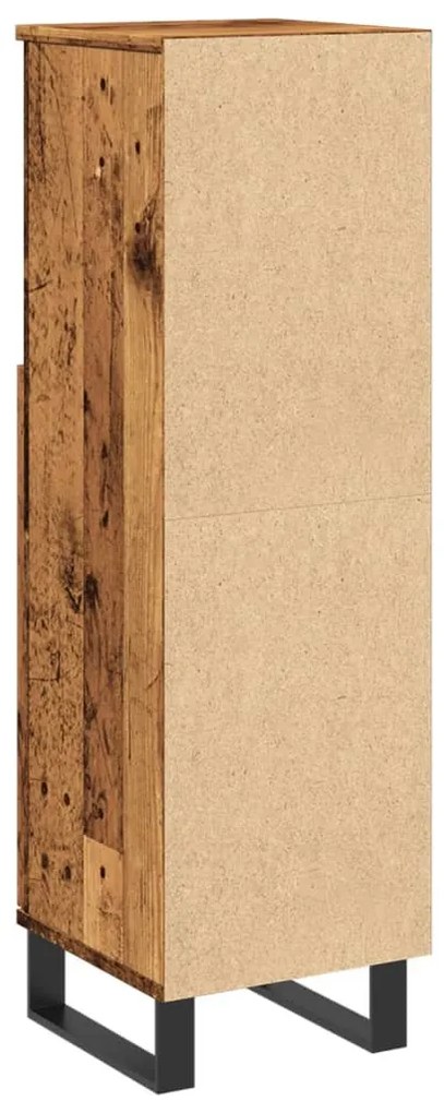 antik fa színű szerelt fa fürdőszobaszekrény 30 x 30 x 100 cm