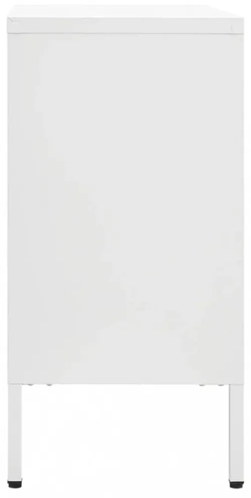fehér acél és edzett üveg tálalószekrény 75 x 35 x 70 cm