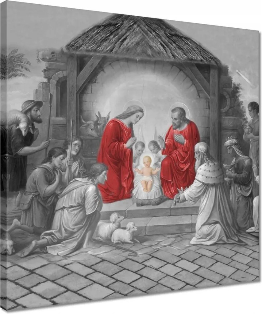 Vászonkép 40x40 Szent család piros