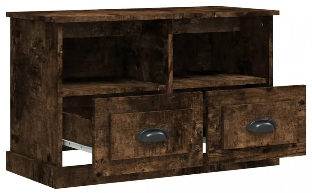 füstös tölgy színű szerelt fa TV-szekrény 80 x 35 x 50 cm